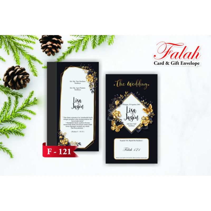 UNDANGAN PERNIKAHAN FALAH 121 UNDANGAN PERNIKAHAN HITAM MEWAH SIMPEL ELEGAN UNDANGAN SERIBU UNDANGAN