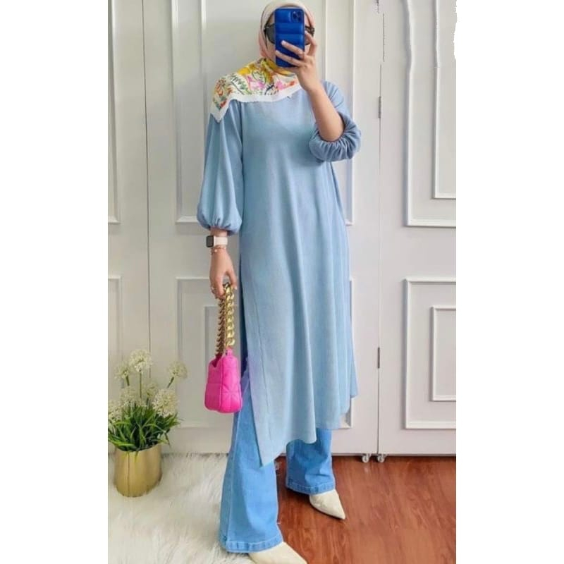 Long Tunik Wanita Terbaru 2023 Knit Premium Jumbo