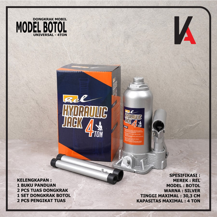 DONGKRAK HIDROLIK MOBIL MODEL BOTOL REL 4 TON UNIVERSAL