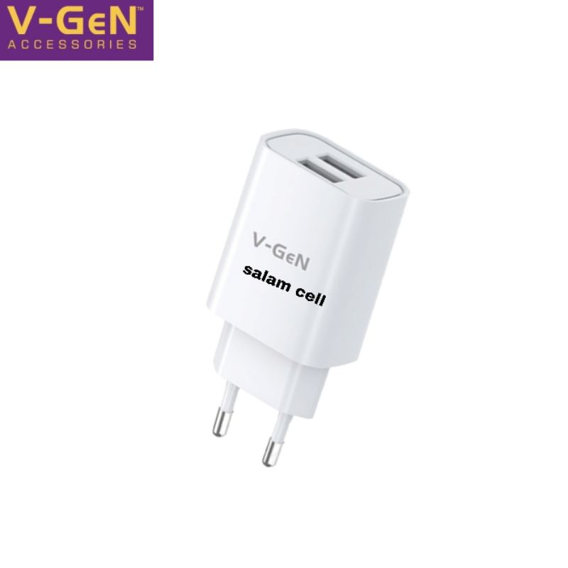 Charger Micro Usb V-GEN VTC2-17 12W 2.4A Dual Port Usb Original Vgen Vtc2 17