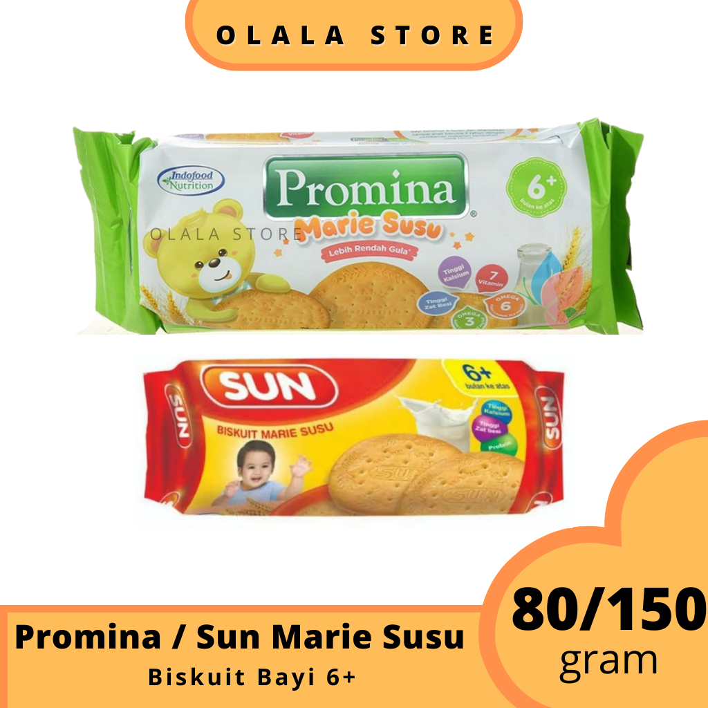 Promina / SUN Biskuit Marie Roll susu 80 /150g 6+ M