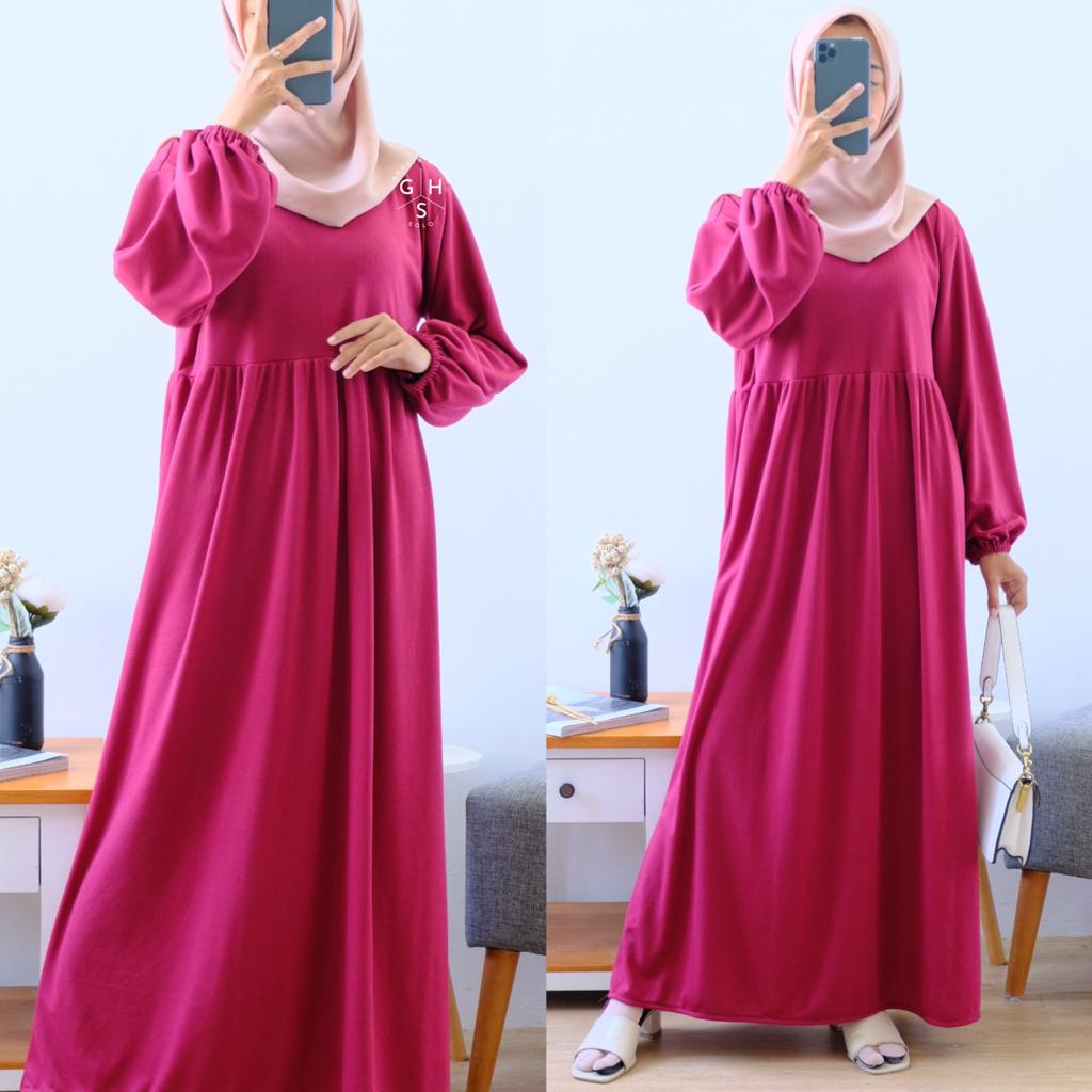 DANIS GAMIS MAXI POLOS LONG DRESS ATASAN WANITA BAHAN KAOS PREMIUM (RPA)