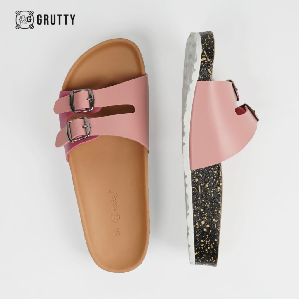 GRUTTY Trella Sandal Wanita Flat Two Tone Series Sendal Kekinian Super Comfy Pink