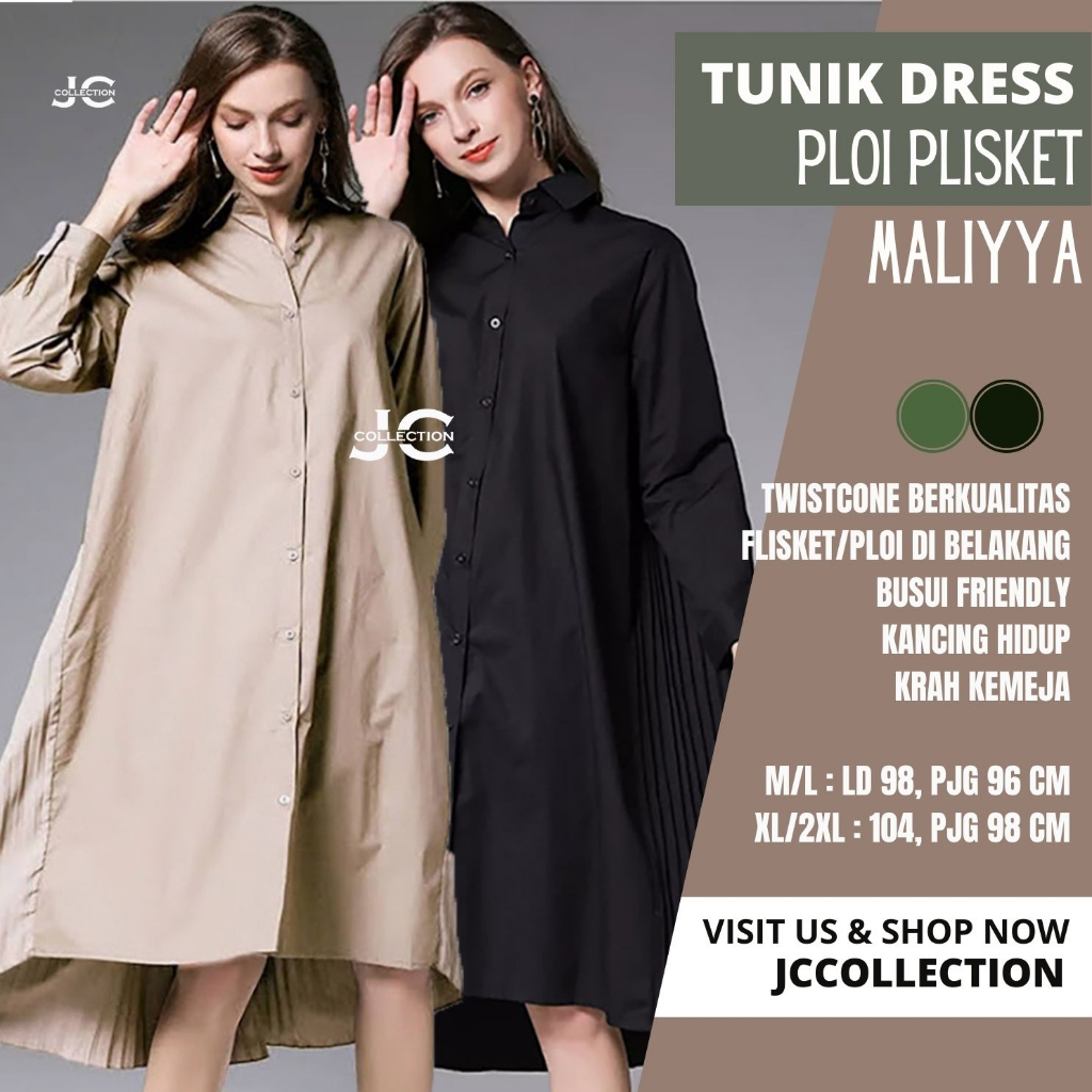 Tunik Jumbo Lengan Panjang Maliya - JCCollections