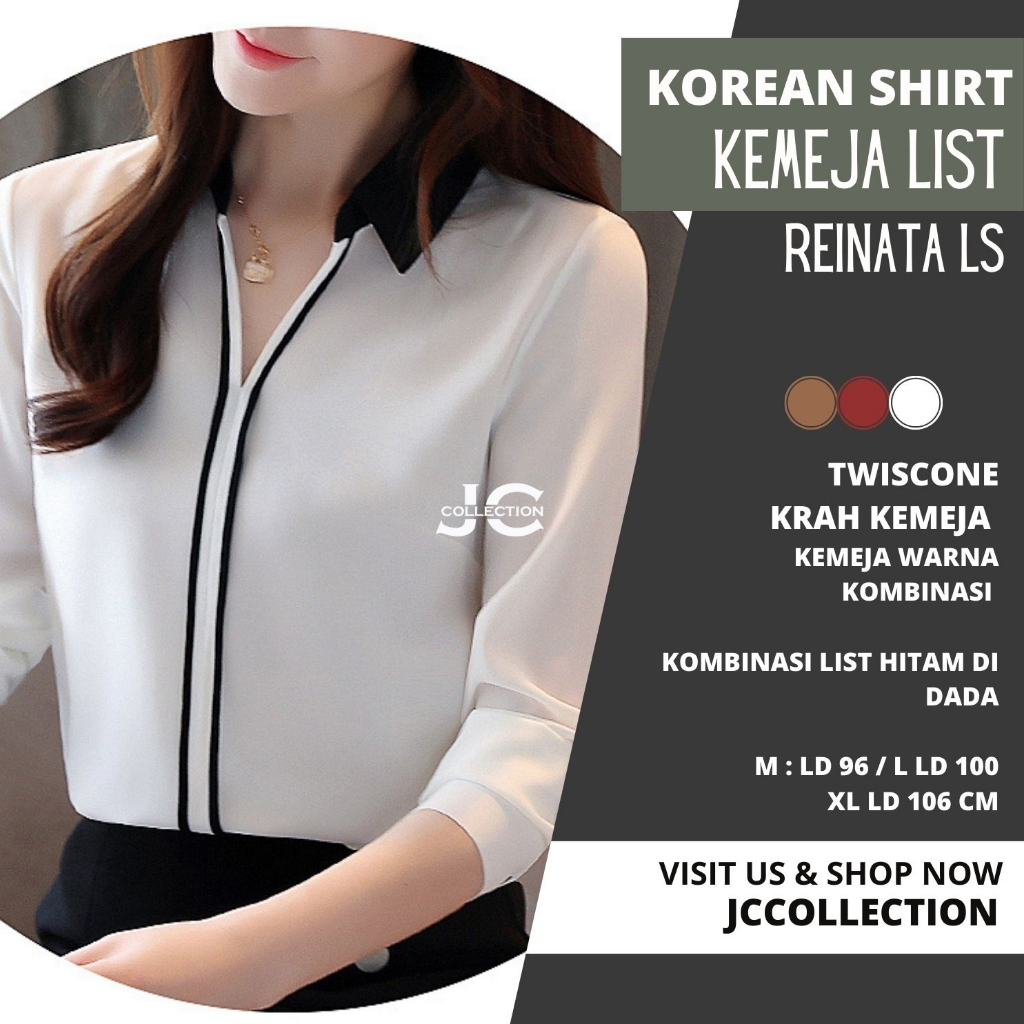 Blouse Wanita Variasi List Reinata  - JCCollections