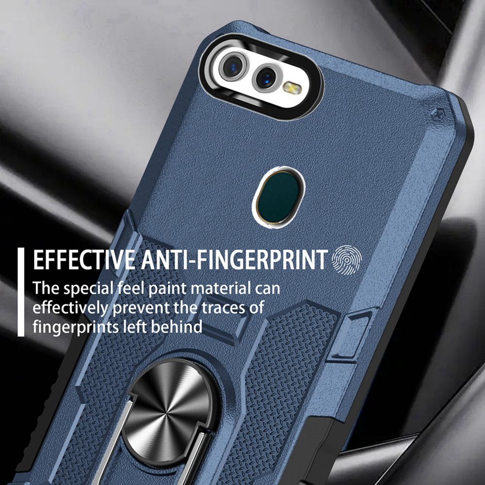 Case Armor OPPO F9 Iring Cincin Magnetic Kesing Hp Protect kamera Premium Hard Case Standing Robot Pelindung Kamera