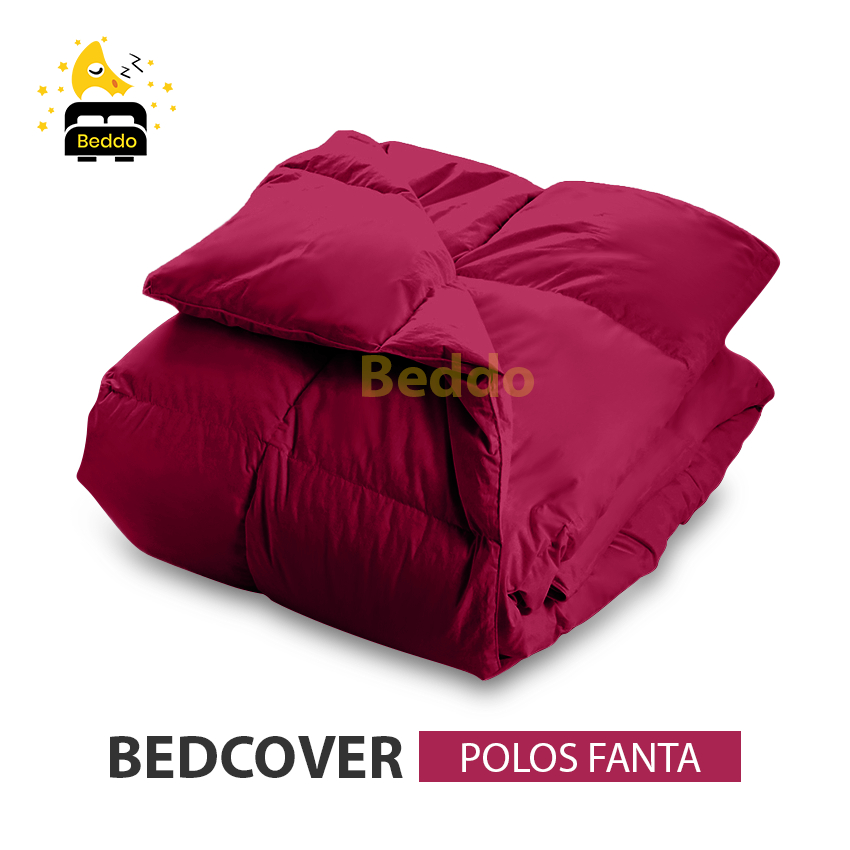 Bedcover Only 120x220 Double Plain/Motif Polos Sage Abu Maroon Kubus Coklat Putih Ungu Hijau