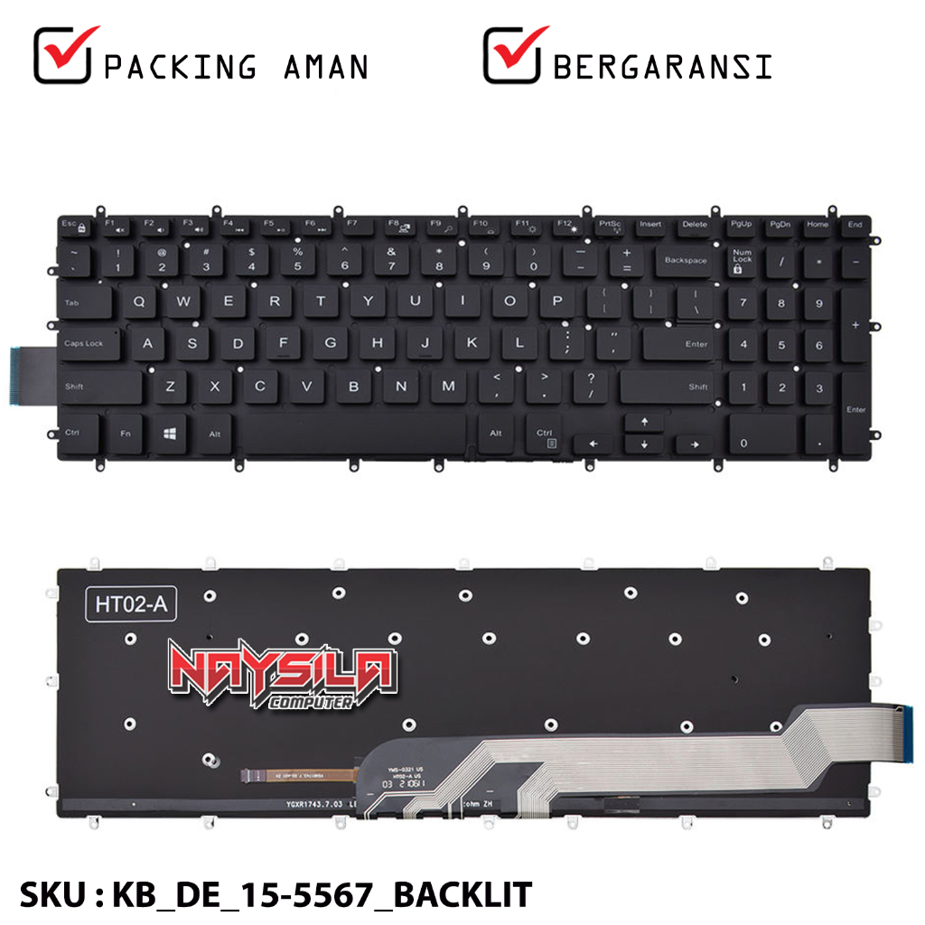 Keyboard DELL Inspiron 15-5567 G7-7588 Vostro 15 7570 Dell G3 3579 G3 3779 G5 5587 G7 7588 with back