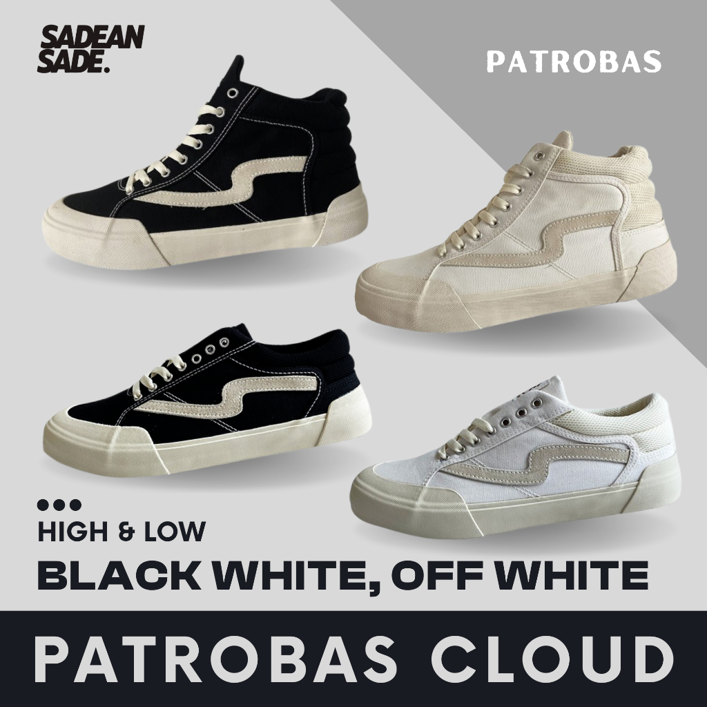 Sepatu Patrobas Cloud Black White, Off White - High & Low