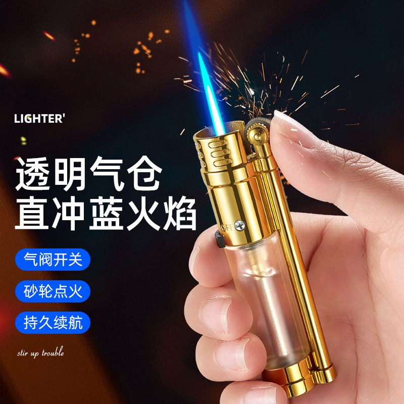 Mancis Korek Api Roda Las Transparan TX60 Jet Torch Gas Lighter Unik Murah