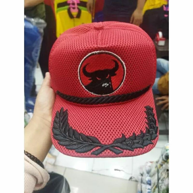Topi Jaring PDIP Topi PDIP Bordir