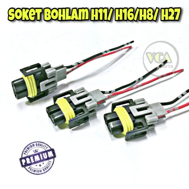 SOKET BOHLAM H11- soket lampu foglamp kabut mobil H11/H8/H27.