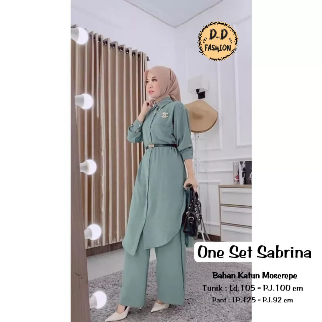 One Set Sabrina Katun Moscrepe Setelan Wanita Original By Boyasi