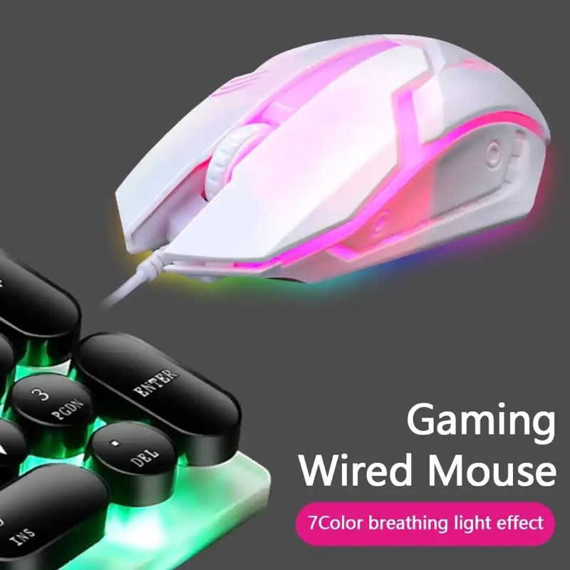 ELITEE MOUSE GAMING WIRED RGB LED PROFESIONAL GLOWING RAINBOW BACKLIGHT MOUSE GAME