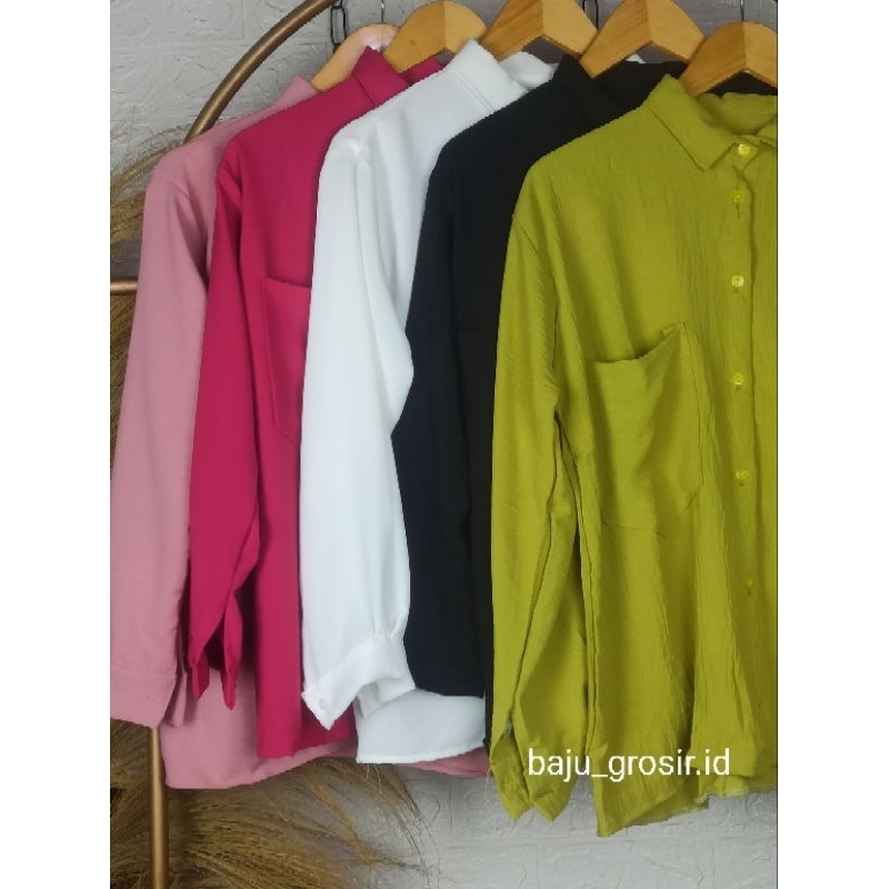 VIVIAN OVER SIZE LD 110CM / CRINKLE KEMEJA POLOS CRINKE PREMIUM / BLOUSE ATASAN JUMBO