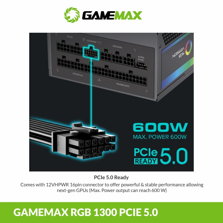 PSU Gamemax RGB 1300 ATX3.0 PCIE5.0 80+ Platinum