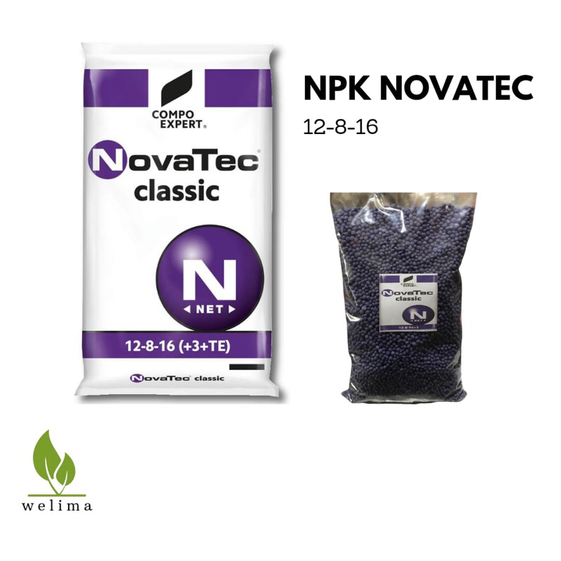 Pupuk Npk Novatec Clasik 12-8-16+3 mgO 1kg Premium Pupuk