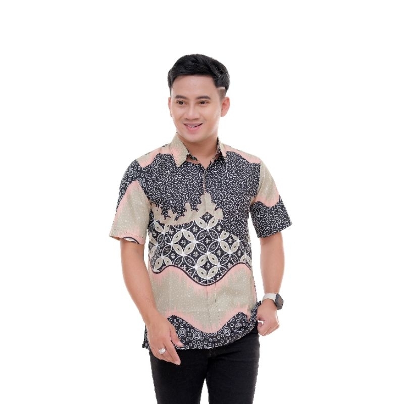 Baju Batik Pria Lengan Pendek/Batik Pria Premium/Seragam Batik Kantoran