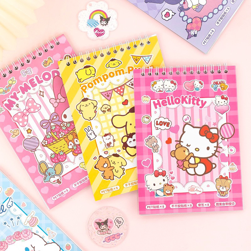 Stiker Viral Stiker Sanrio 3in1 Stiker Korea Lucu Model Buku-Buku Stiker