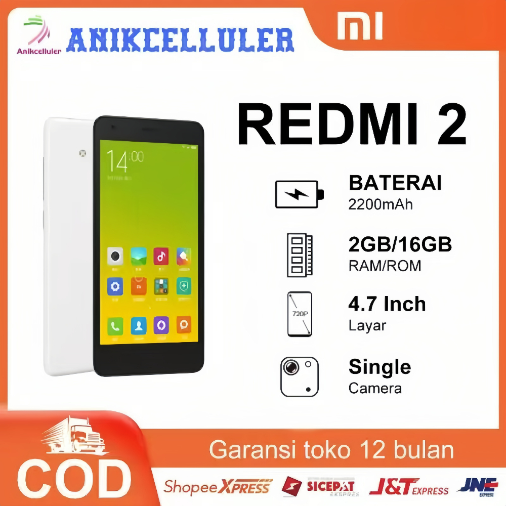 HP Xiaomi   redmi 2 16GB Android 5.11 garansi 12 bulan