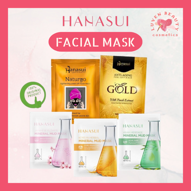 [ORI BPOM] Hanasui Naturgo Peel Off Masker Hitam Komedo Lightening Peel Off Mask Lumpur | GOLD Anti 