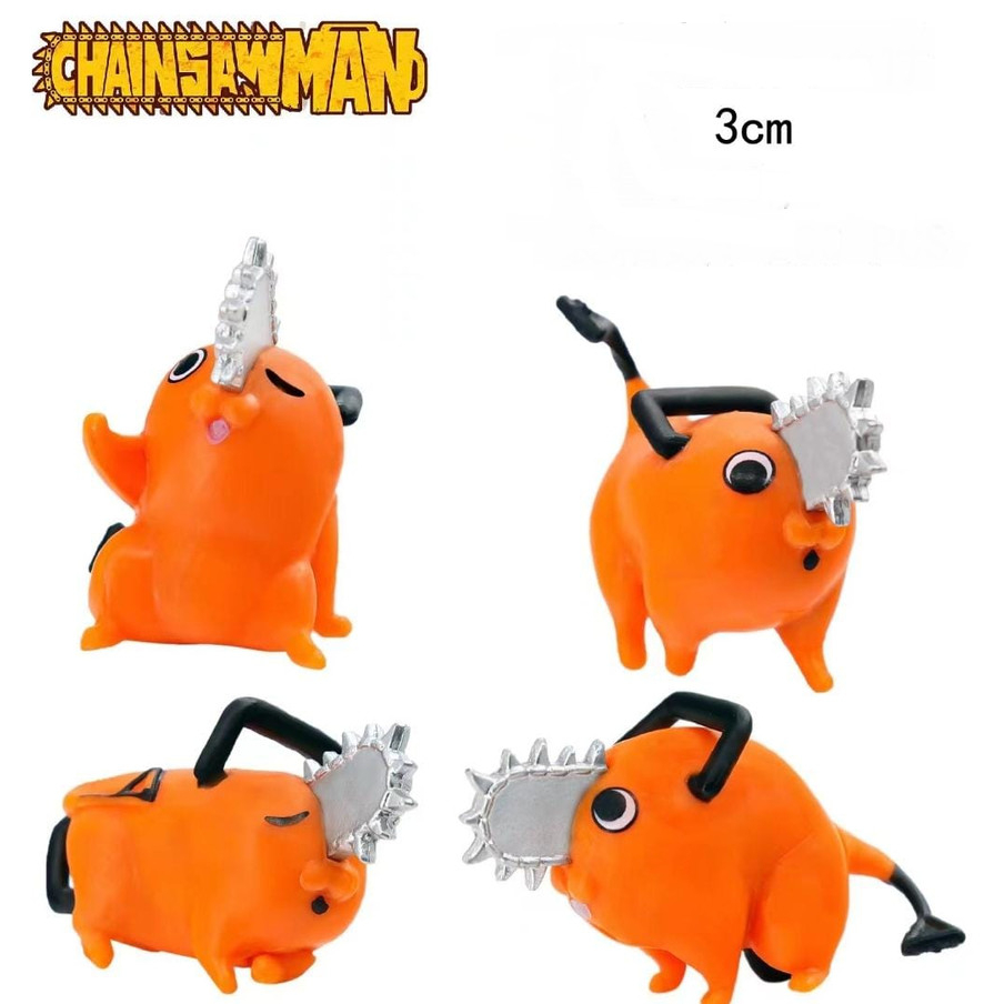 Action Figure Pochita 3CM Figure Chainsaw Man set 4 pcs New Hadiah Ulang Tahun Hadiah Natal Anak GK 