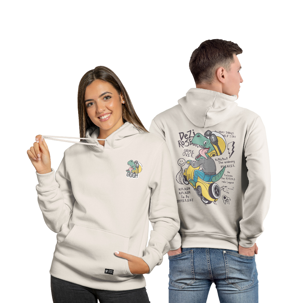 DEZIROSE - Sweater Hoodie Dino Scooter - Hodie Pria &amp; Wanita Distro Korean Style Lucu Fleece Tebal Premium Size M-XXL