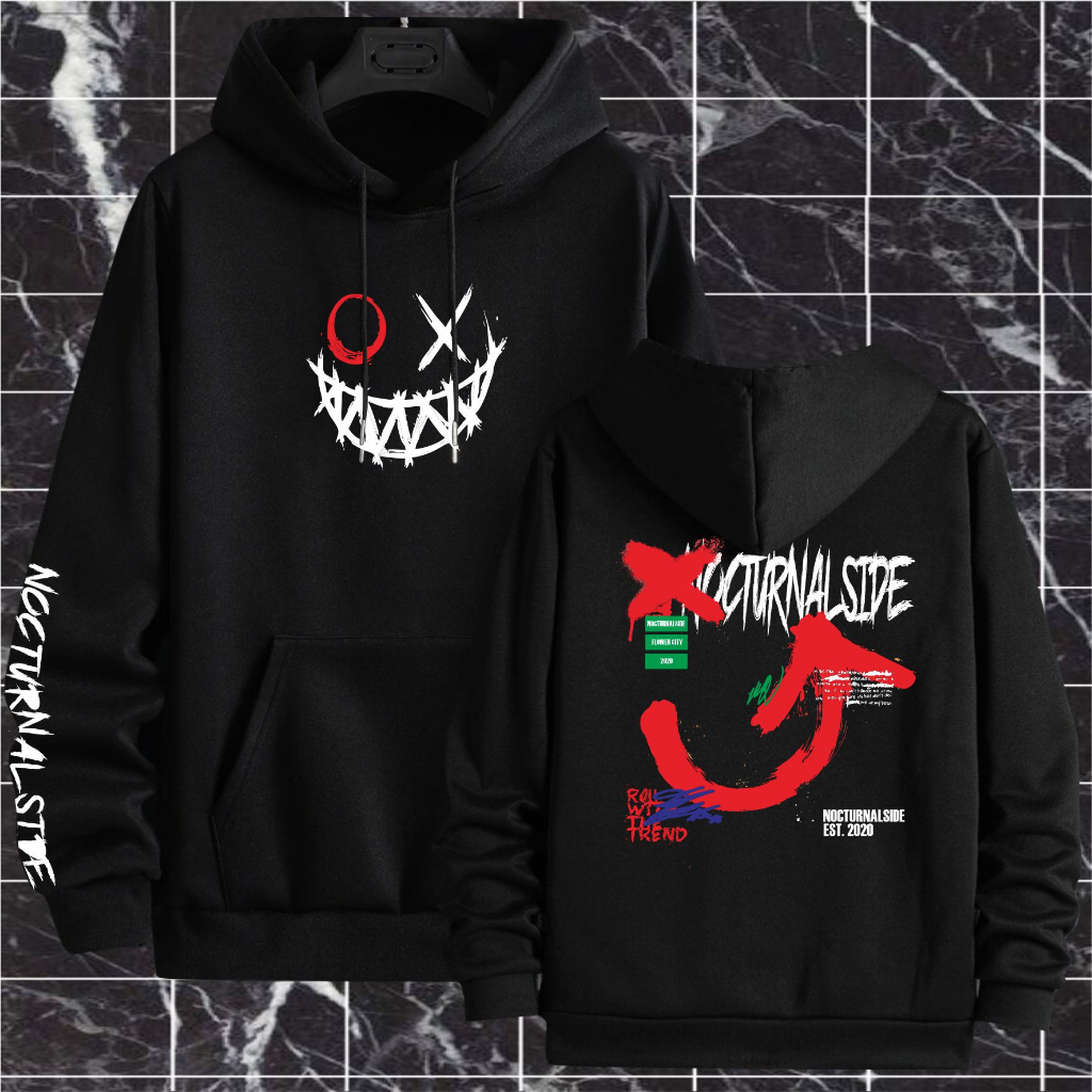 Atasan Jaket Hodie Anime Oversize Hoodie Pria Wanita Sewiter Hodi Animasi Kartun Jepang Suwiter Hody Hip Hop Keren Cowok Cewek Switer Switter Hudi Hudie Hudy Hody Distro Keren Terbaru Kekinian-LAUGH HITAM