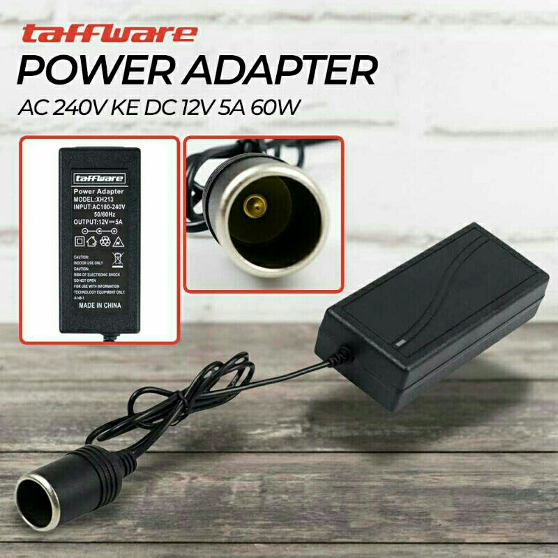 M Inverter Daya Power Supply Adapter EU Plug AC 240V ke DC 12V 5A 60W xh213 Black