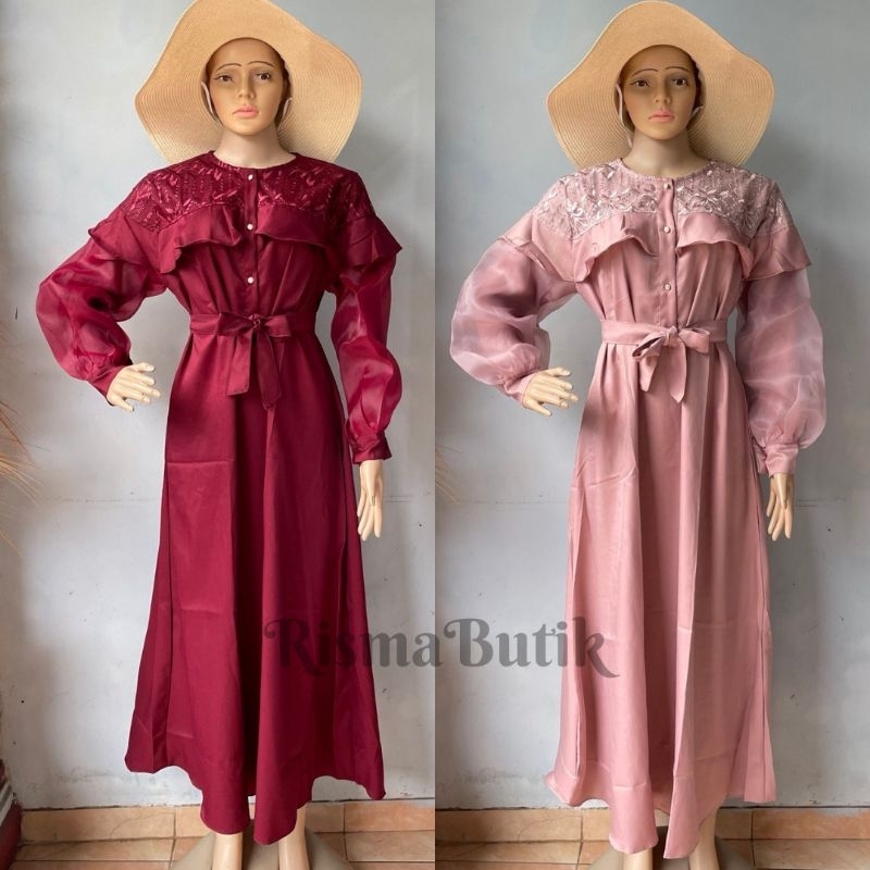 Gamis Organza Busui Gamis Brukat Almira Dress