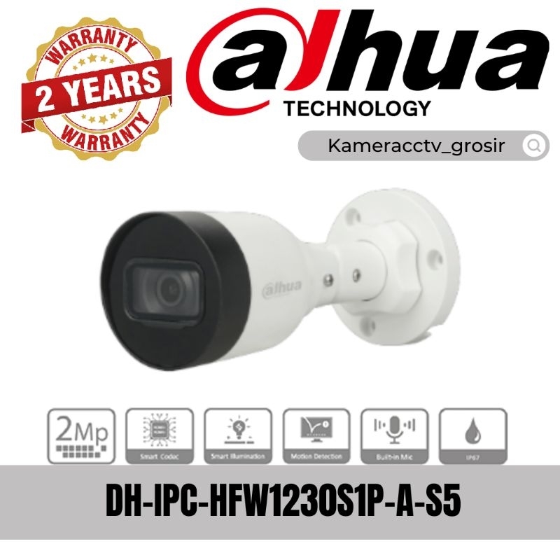 IP CAMERA 2MP DAHUA OUTDOOR DH-IPC-HFW1230S1P-A-S5