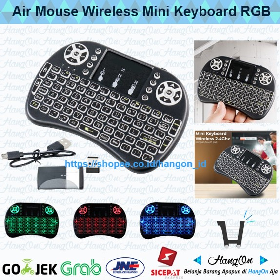 Air Mouse Wireless Mini Keyboard RGB 2.4GHz Touch Pad Remote Control Xbox 360 / PS3 Otras Consolas PCS Notebooks Tablets Smart TVS (2D/3D) Android TV Boxes