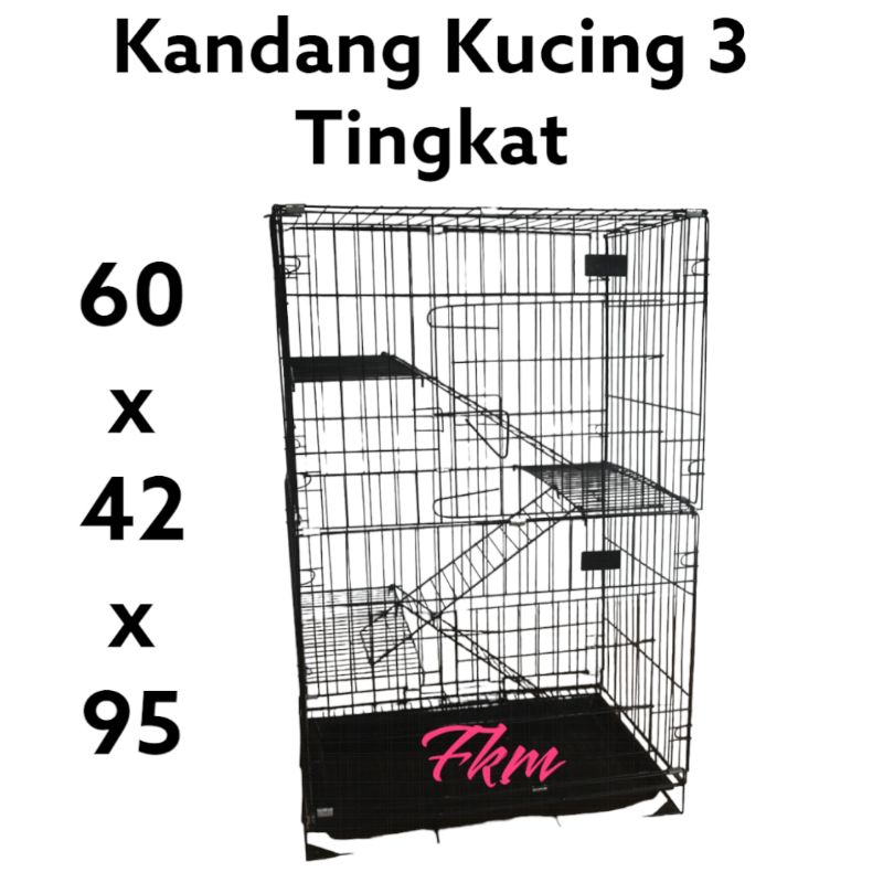 KANDANG KUCING TINGKAT 3 SIZE L