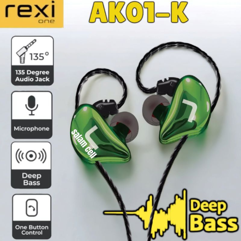 Headset Rexi AK01-K Noise Cancellation, Clear Voice Call, Comfortable to Wear Garansi Resmi