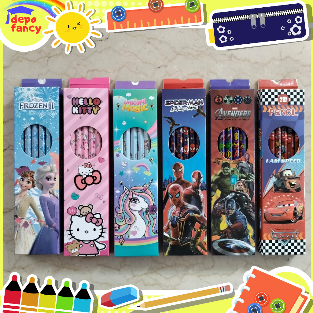 

Pensil Serut 2B (12 BIJI) / Pensil Tulis / Pencil / Alat Tulis / Pensil Murah Karakter