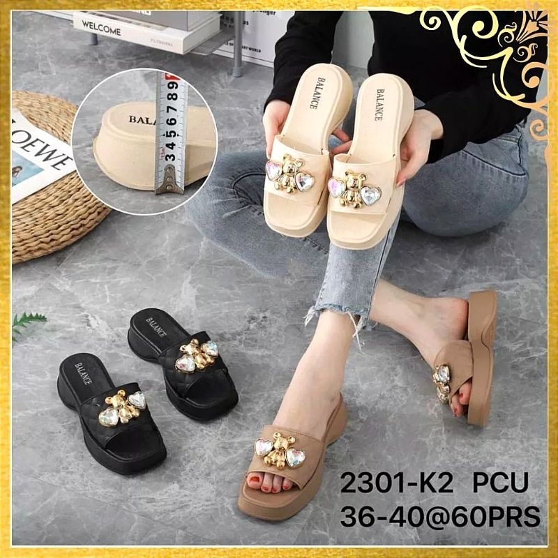 SANDAL SLOP KARET WANITA IMPORT BALANCE 2301