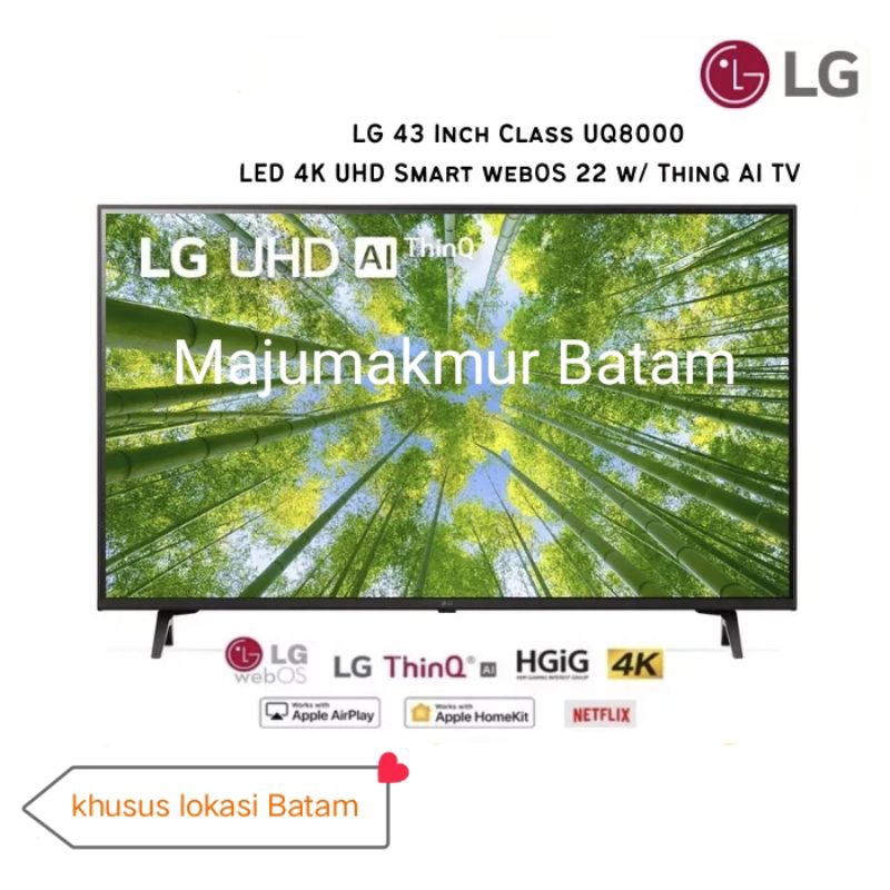 SMART TV LG 43 INCH 43UQ8000 GARANSI RESMI