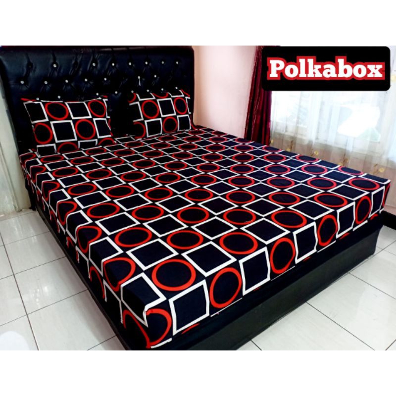 Sprei 180x200 160x200 Bonus( 2 Sarban+ 2 Sargul ) Katun Adem Motif Bunga Hitam Kotak Aesthetic Homemade Karet Sudut Tidak Luntur