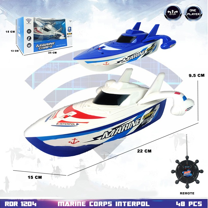 MURAH RDR1204 Biru RC Perahu Kapal Laut Pesiar Speed Boat Mainan Anak Mobil Remote Control Radio Con