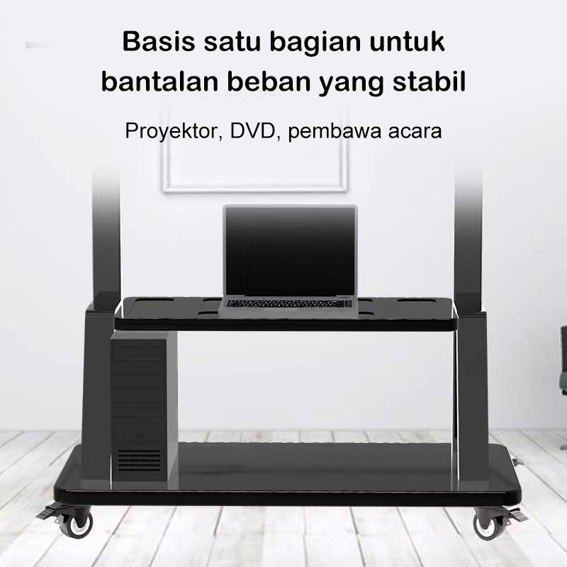 Bracket Standing TV roda dorong LED TV 32&quot;- 75&quot; + Tray PORTABLE RACK TC1700 Versi yang disempurnakan