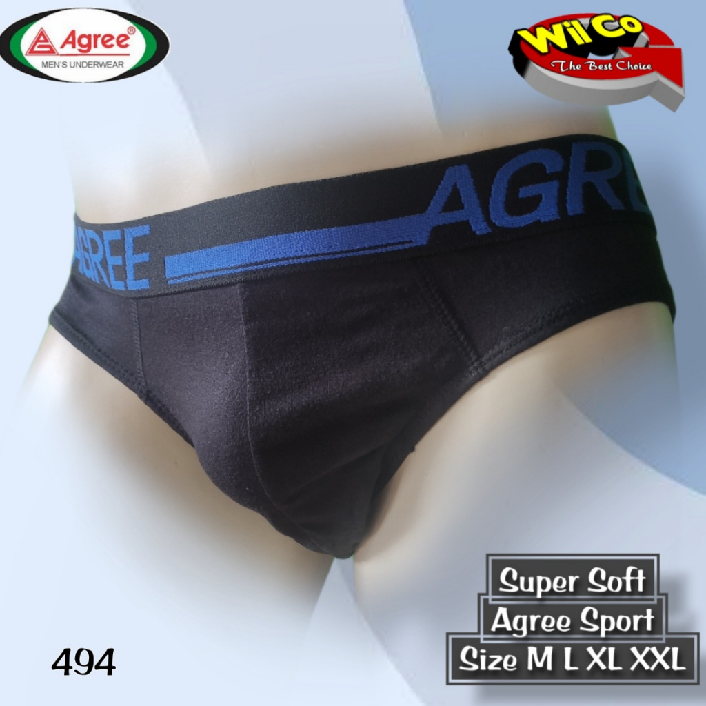 K494 - [Harga Per 1 Potong] CELANA DALAM PRIA BRIEF [SEGITIGS] AGREE SIZE M - XXL