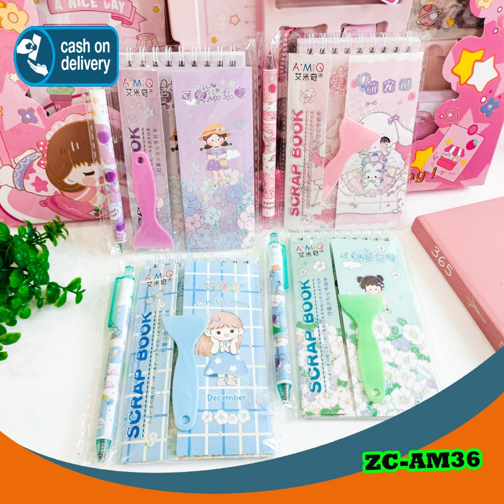 

Paket Sticker ZC-AM36 buku spiral lucu pulpen dan perata stiker lucu kado unik journaling jurnaling pena pen momo senmu Daily Manual Cute Pattern Decorative Tape Sticker Gift CRAFT