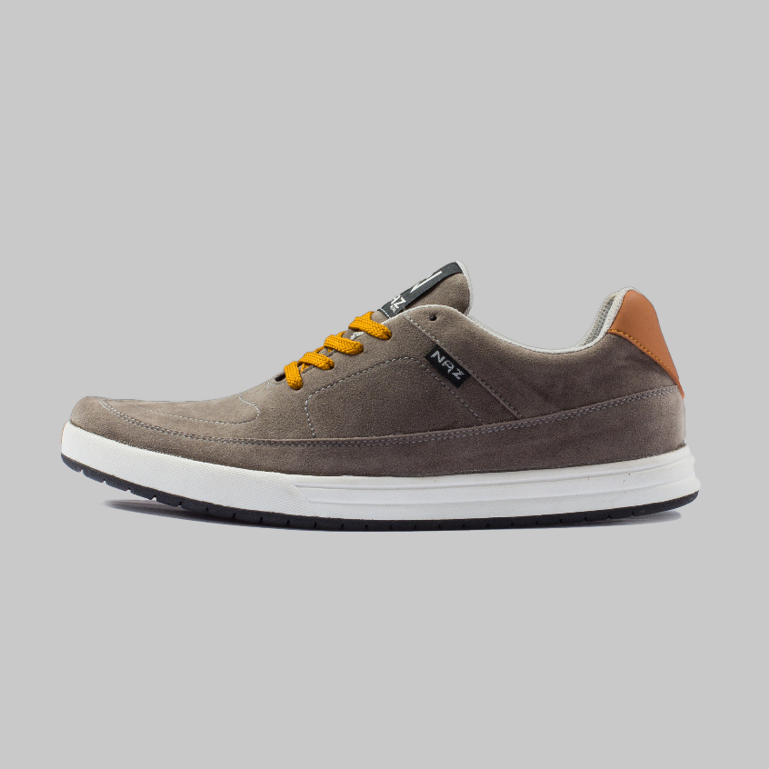 Sepatu Sneakers Pria Casual Grey Yellow Kerja Kuliah Hangout Shoes Cowok Premium Trendi Original Naz Marcos