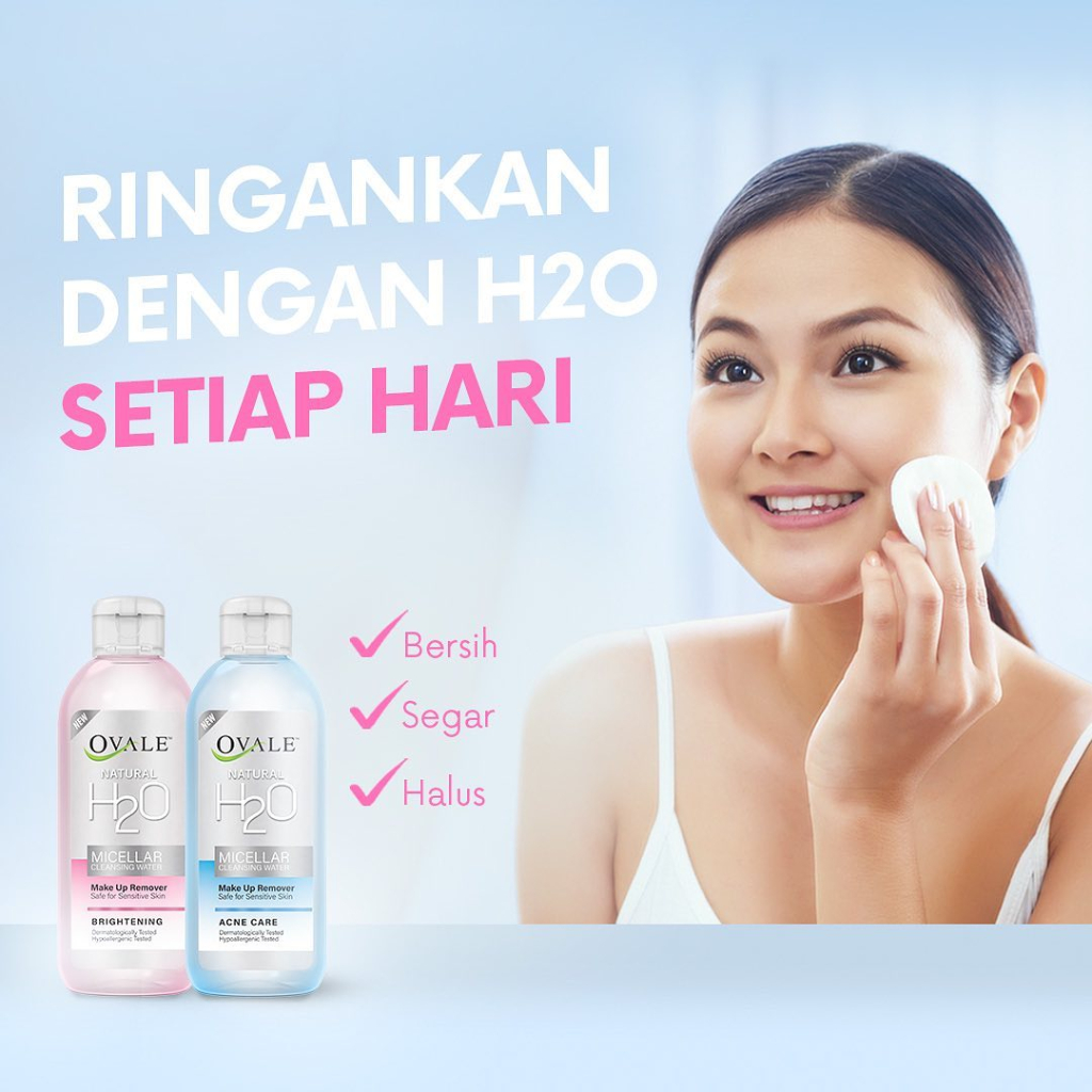 OVALE Natural H2O Micellar Water | Pembersih Make Up - 100ml