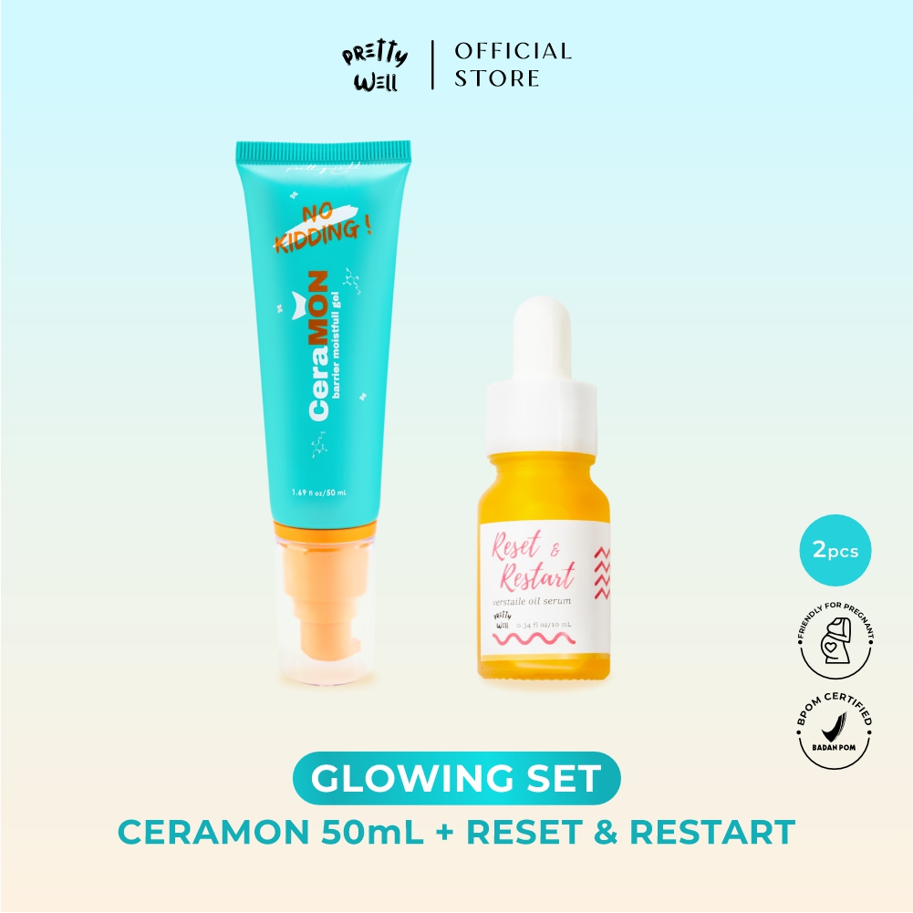 Prettywell Glowing Set CeraMON 50 mL+ Restart &amp; Reset Versatile Oil Serum