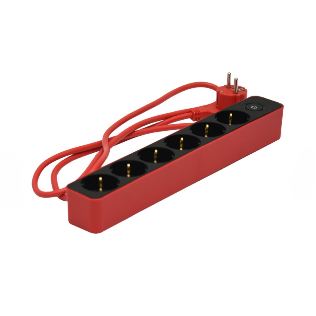 Colokan Listrik 6 Lubang Dilengkapi Dengan Tombol On/Off Krisbow Stop Kontak 6 Socket