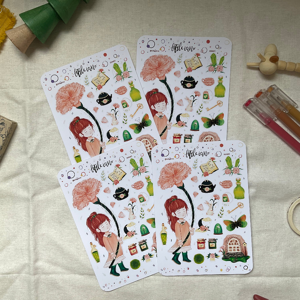 

STICKER JOURNAL AESTHETIC Bunga Carnation untuk planner, bullet journal dan journal | DSN011 | littleicino