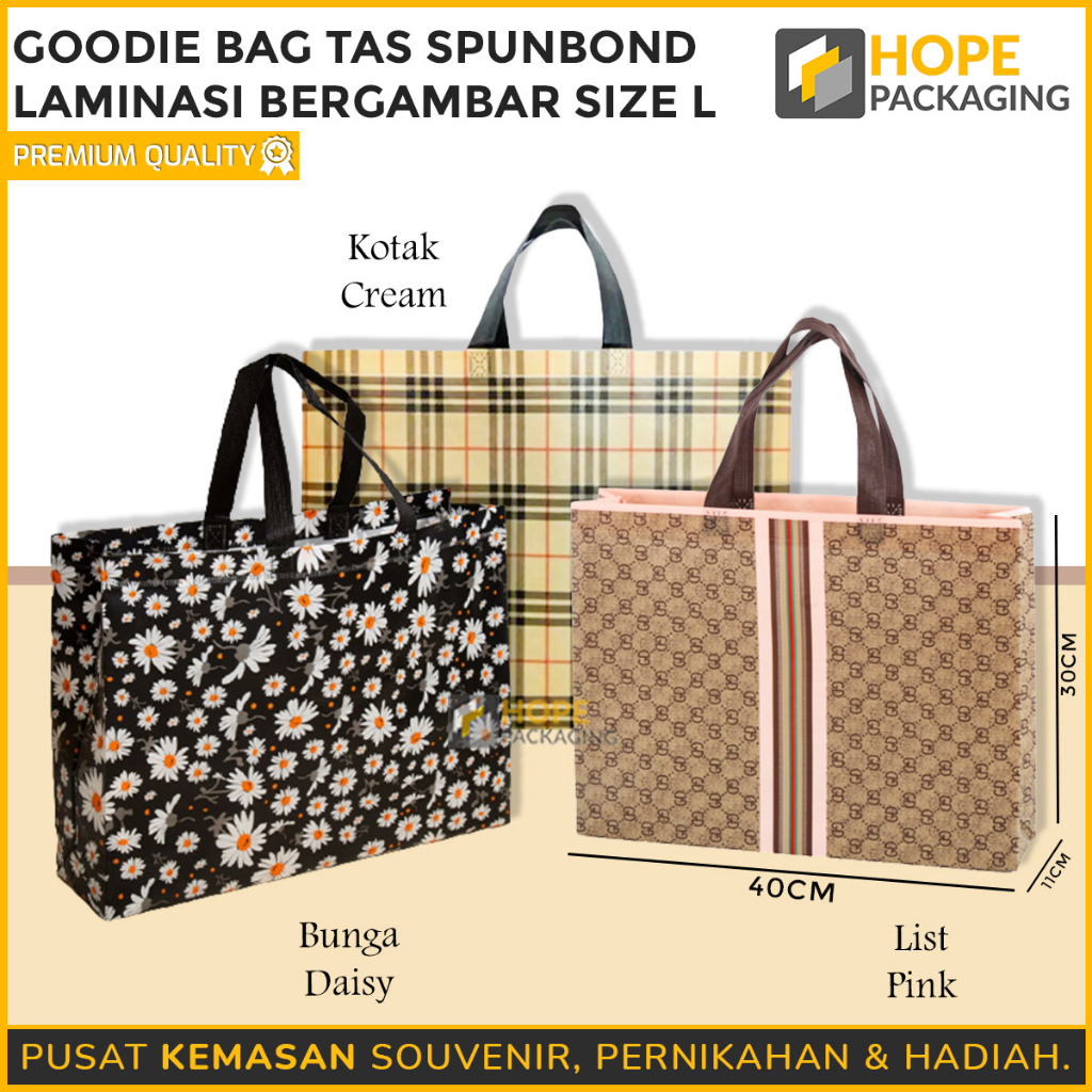 Premium Goodie Bag Kantong Hampers /  goodiebag ulang tahun / Shopping bag Besar tas ultah souvenir / paperbag Kain Motif Jumbo Premium Kantong Go Green Tas Belanja Tas Hampers Kantong Bingkisan