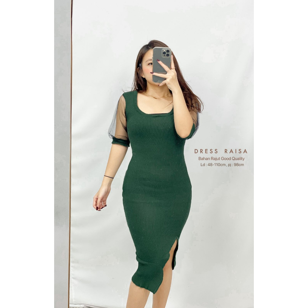 Basic id fashion Mini Dres lengan pendek / Dres rajut  kombinasi / Dres wanita raisa /