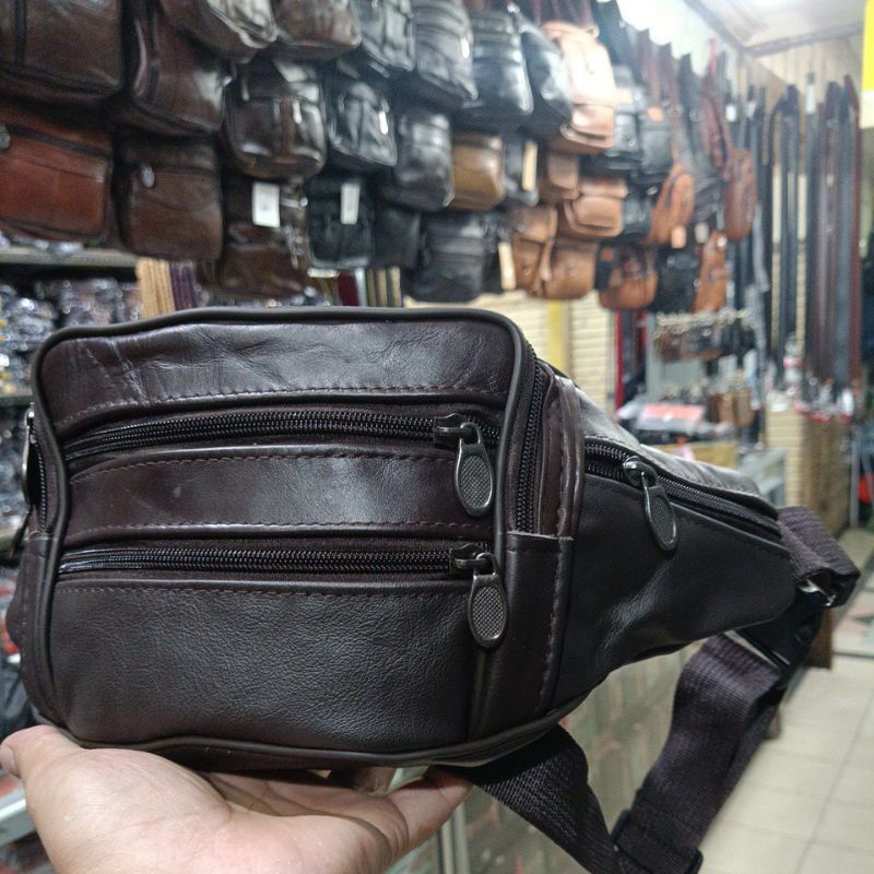 Waistbag Kulit TPG ASLI GARUT-130 Waistbag Kulit Tas Pinggang Kulit Grosir Murah Bandung